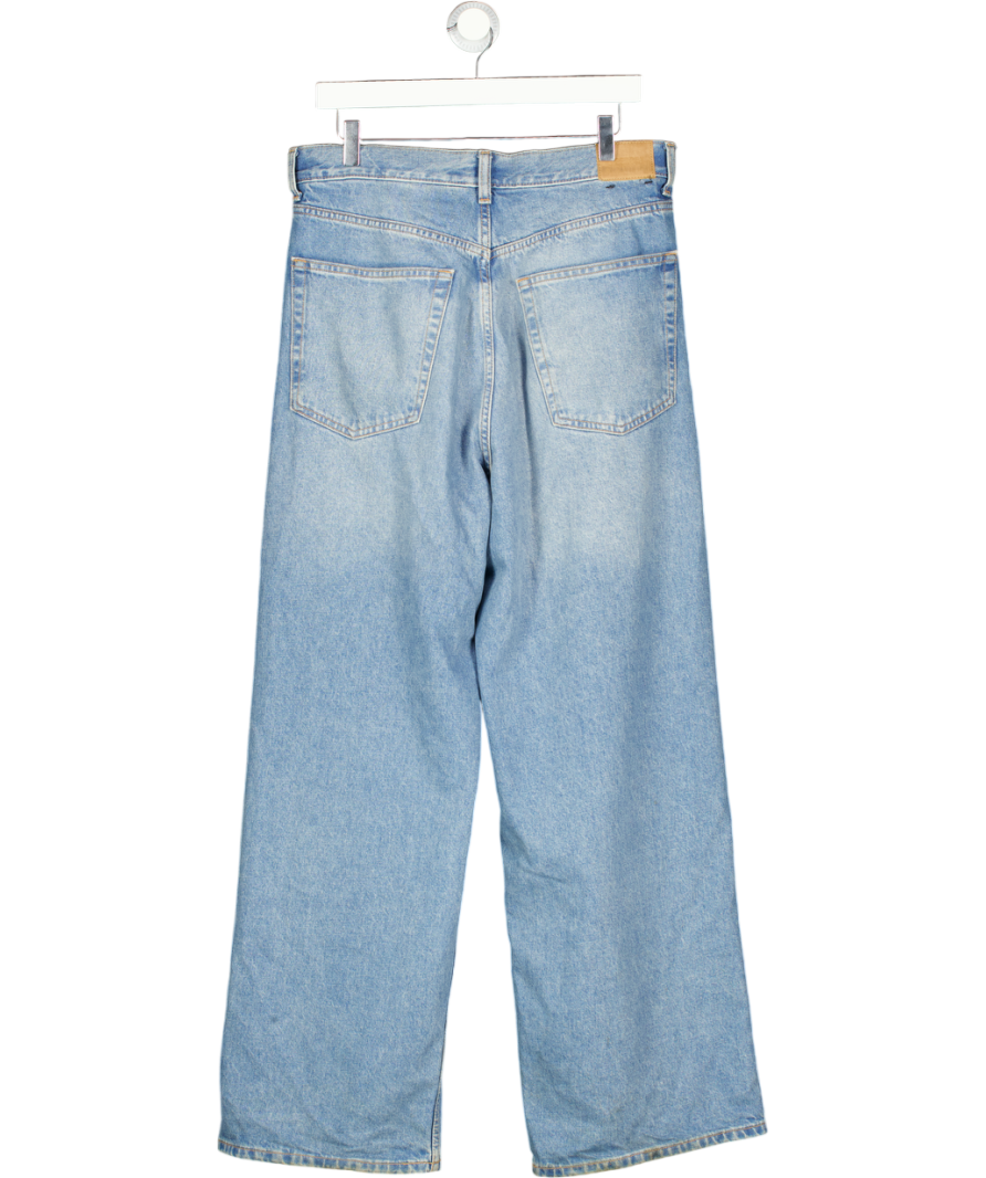 Weekday Blue Astro Mid Rise Loose Baggy Jeans W30