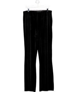 Mint Velvet Black Velvet Wide Leg Trousers UK XL