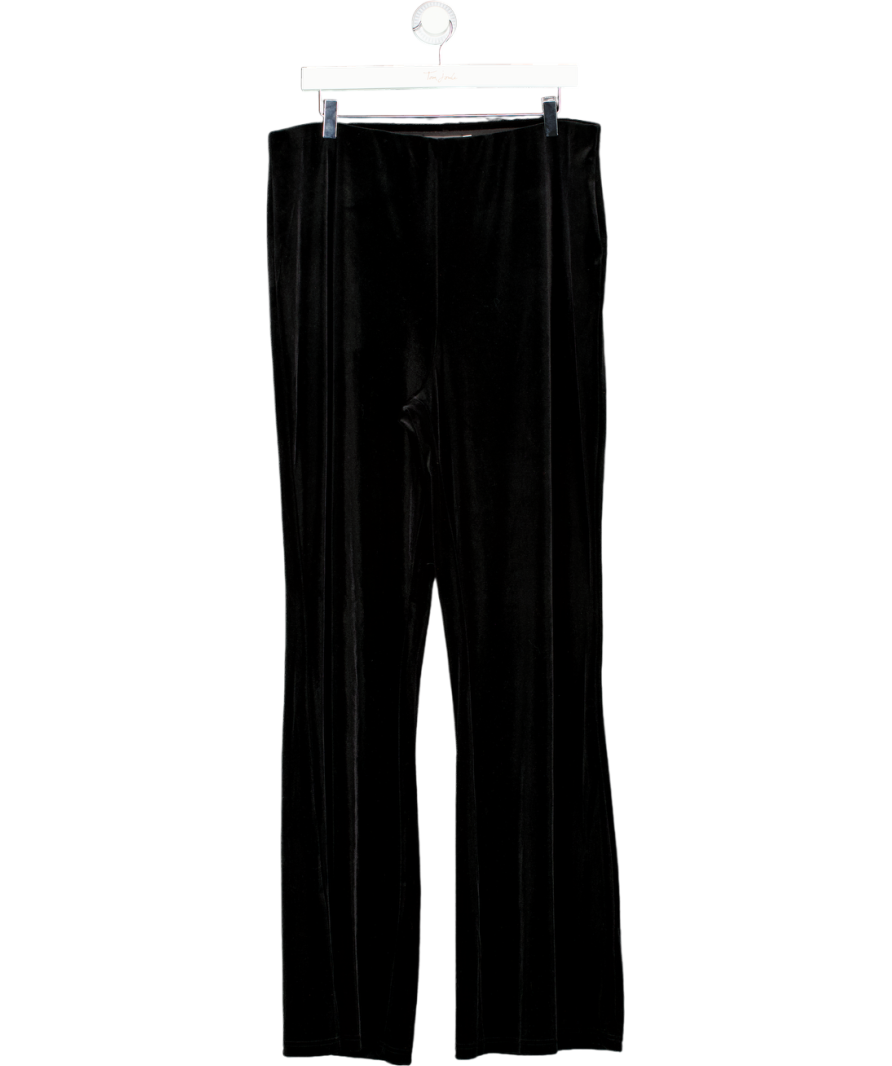 Mint Velvet Black Velvet Wide Leg Trousers UK XL