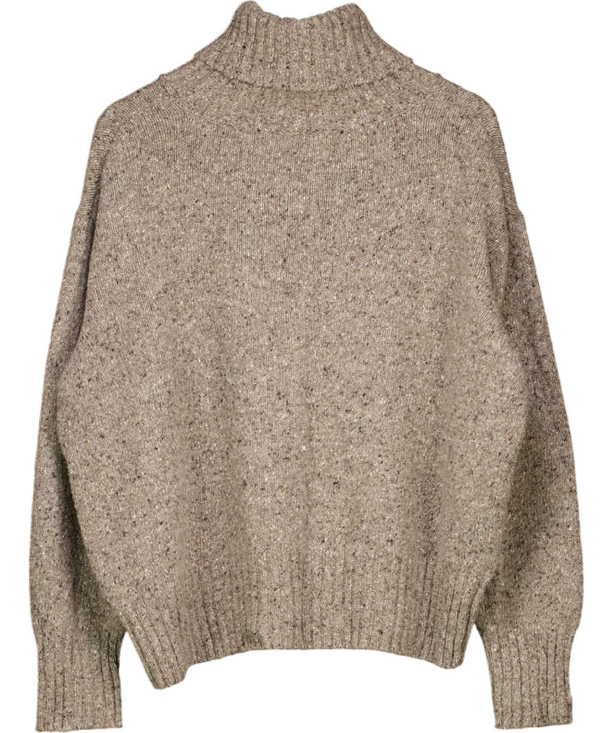 Beaufort & Blake Brown Speckle Wool Blend Roll Neck Jumper UK M