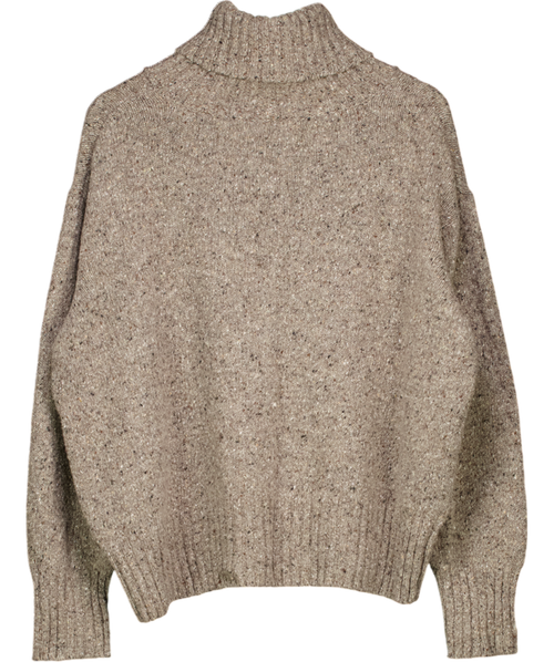 Beaufort & Blake Brown Speckle Wool Blend Roll Neck Jumper UK M