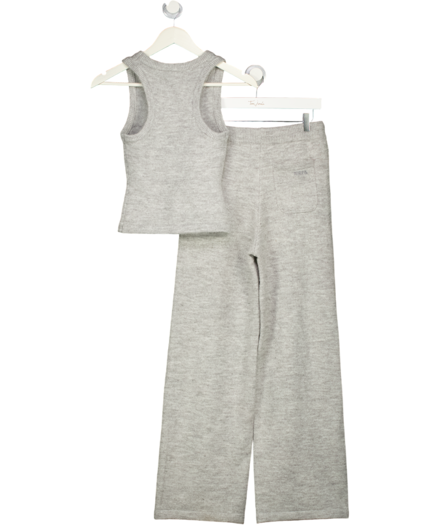 MARS THE LABEL Grey 2-piece Soft Knit Vest Top And Straight Leg Joggers UK S