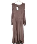 ZARA Brown Embroidered Beaded Dress Zw Collection UK M