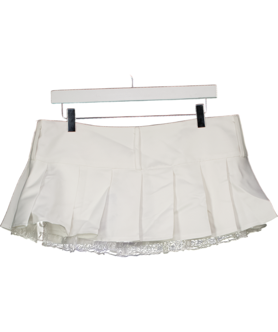 White Fox White The Old Days Pleated Mini Skirt UK L