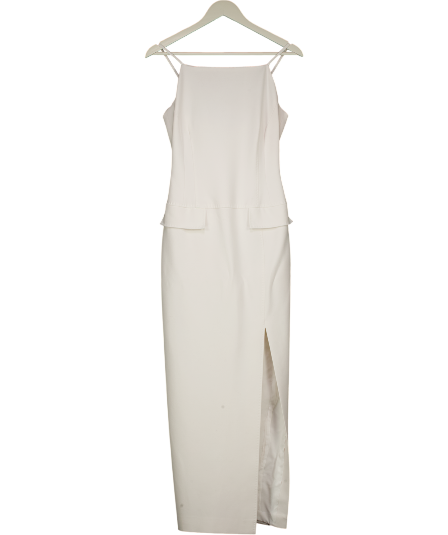 Karen Millen White Strappy Square Neck Bodycon Midi Dress UK 8