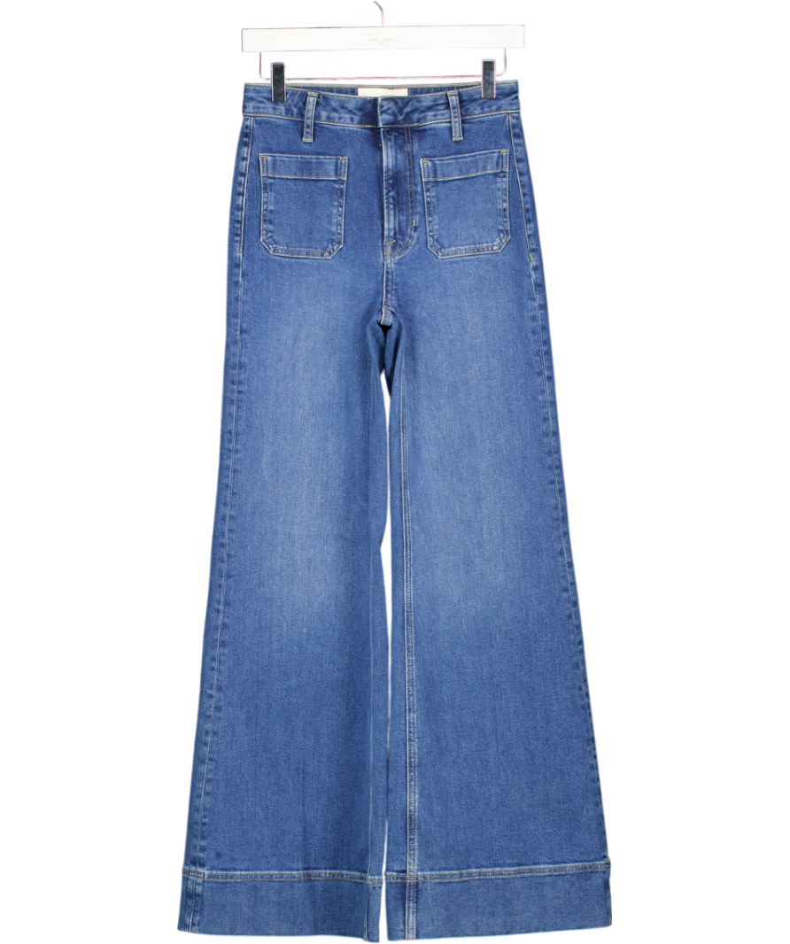 BODEN Blue High Waisted Patch Pocket Wide Leg Jeans W25