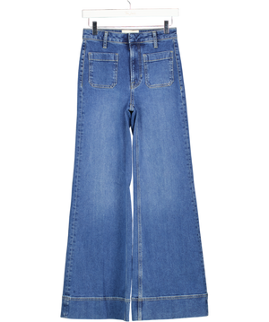 BODEN Blue High Waisted Patch Pocket Wide Leg Jeans W25