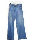 UN DIMANCHE A PARIS Blue Button Detail Wide Leg Jeans UK M