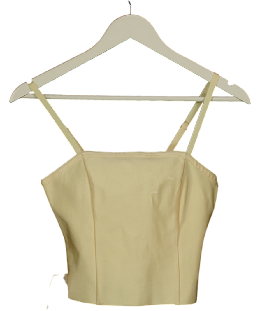 ASOS Structured Butter Yellow Crop Top UK 10