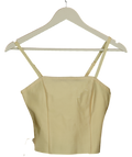 ASOS Structured Butter Yellow Crop Top UK 10
