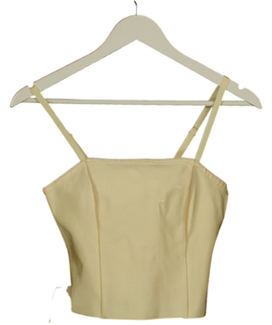 ASOS Structured Butter Yellow Crop Top UK 10