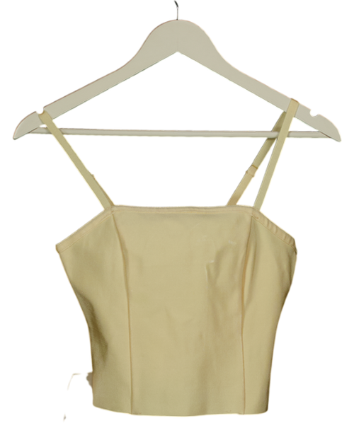 ASOS Structured Butter Yellow Crop Top UK 10