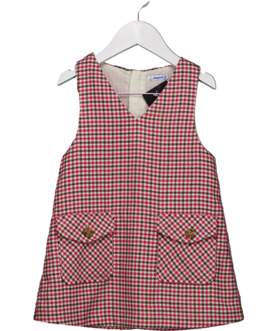 Mayoral Pink Patten Pocket Front Dress 4 Years