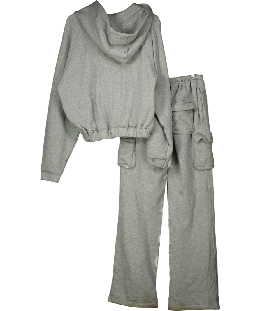 Hidden cult Grey Logo Printed Hoodie And Joggers UK S