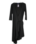 Jasper Conran London Black 3/4 Length Sleeve Wrap Dress UK 12