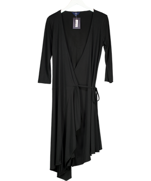 Jasper Conran London Black 3/4 Length Sleeve Wrap Dress UK 12