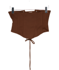 Mars the Label Brown Bandeau Satin Corset Top UK 8