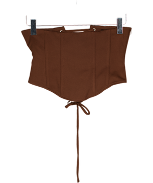Mars the Label Brown Bandeau Satin Corset Top UK 8