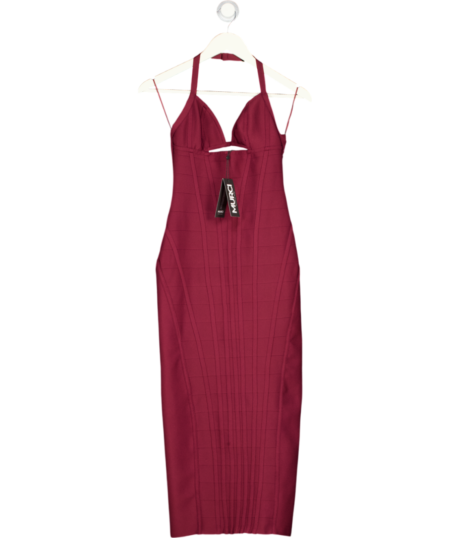 MURCI Red Arabella Halterneck Bandage Midaxi Dress UK 8