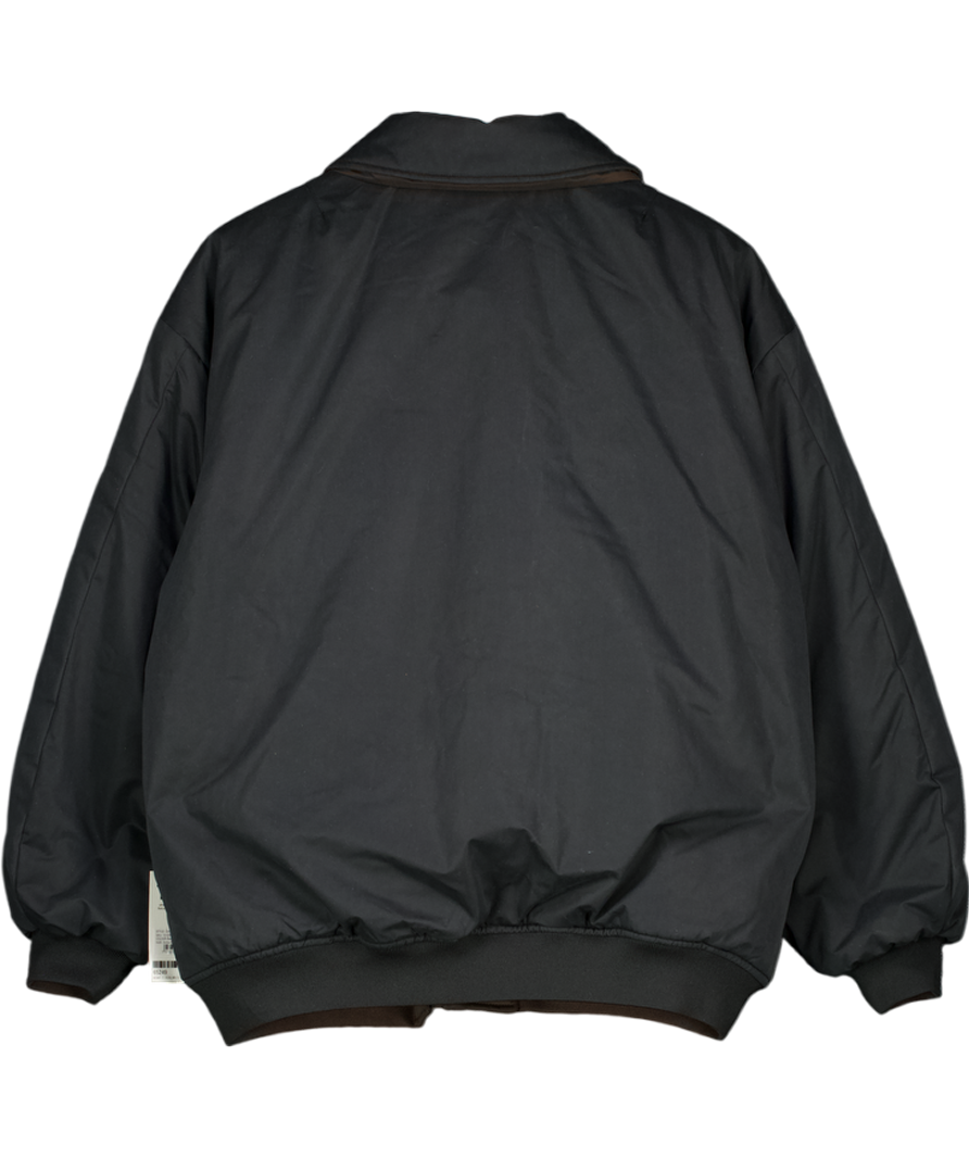 T/ALA Oversized Reversible Bomber Jacket In Black And Espresso Brown UK XS