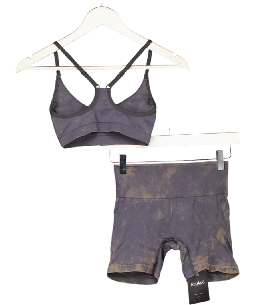 gymshark Blue Washed Shorts With Washed Sports Bra UK XS