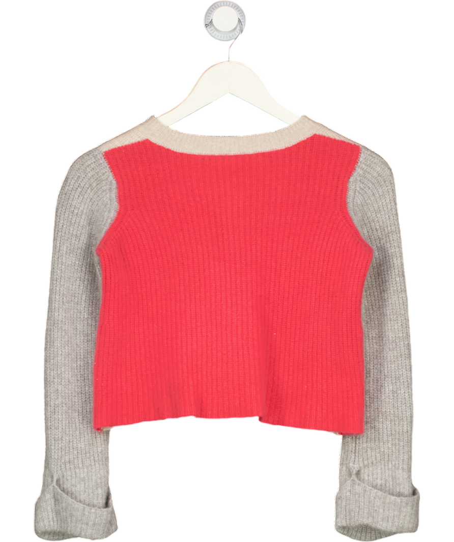 AUTUMN CASHMERE Beige Colour Block Cropped Jumper UK XS