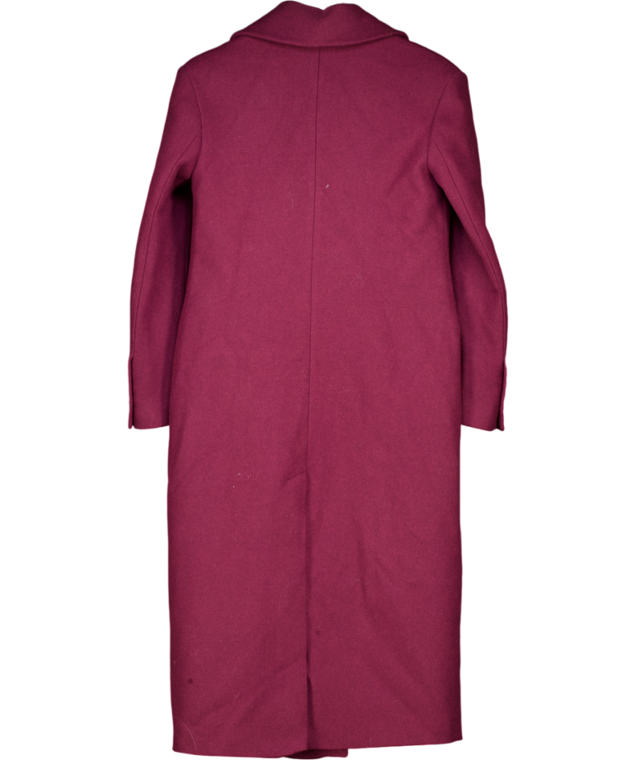 Karen Millen Purple Wool Blend Tailored Fitted Maxi Coat UK 8