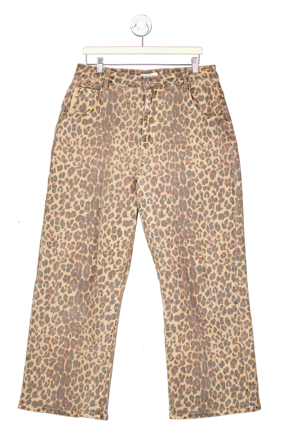 Never Fully Dressed Brown Lucia Scallop Detail Leopard Print Jeans UK 18