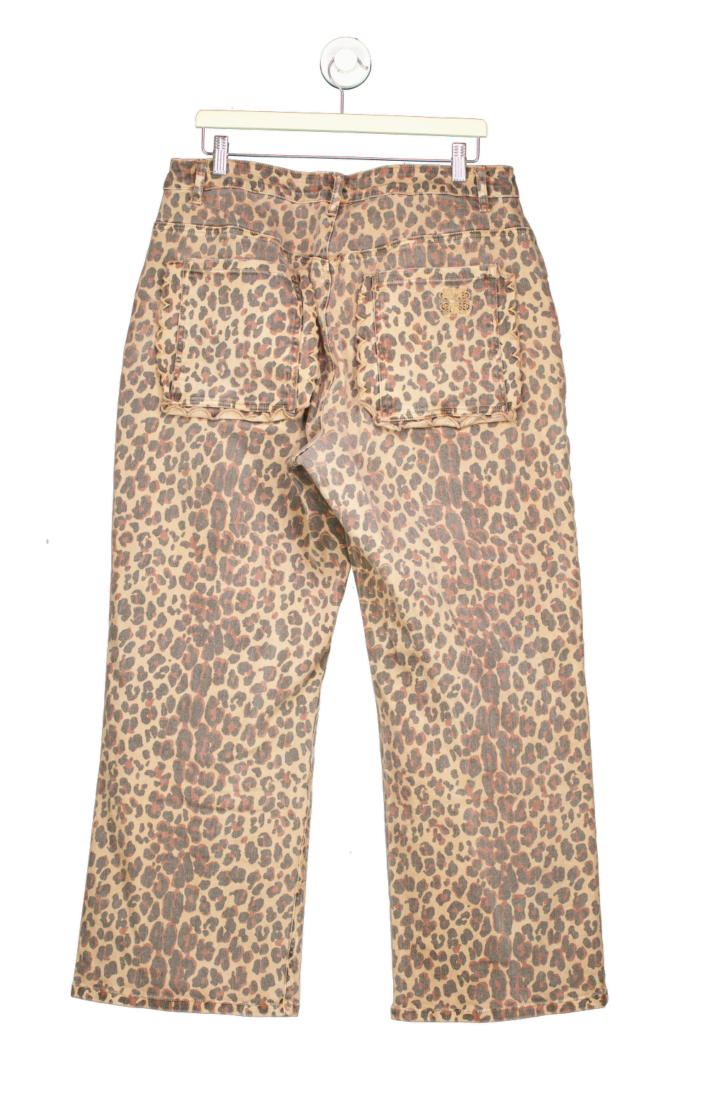 Never Fully Dressed Brown Lucia Scallop Detail Leopard Print Jeans UK 18