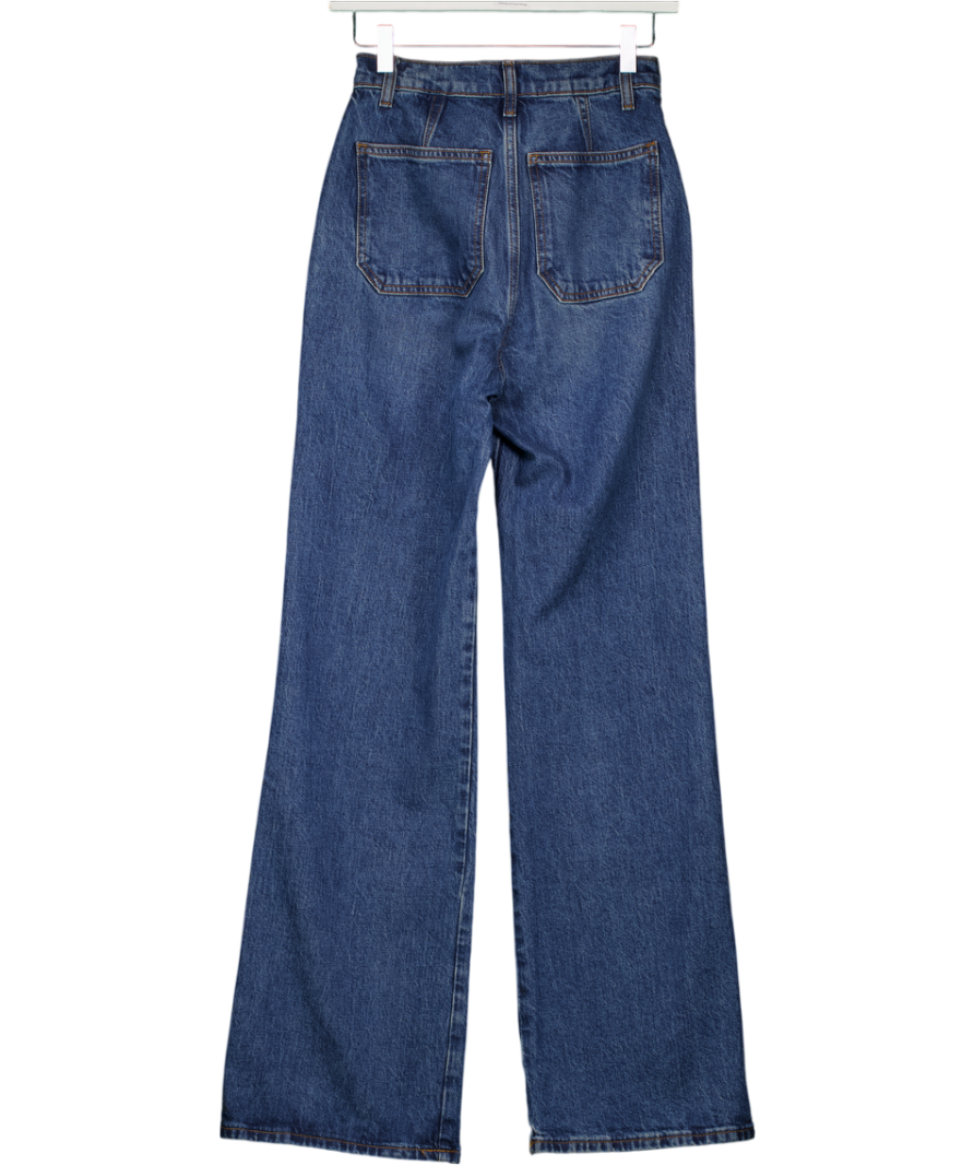 REFORMATION Blue Alyssa Stretch High Rise Wide Leg Jeans W24