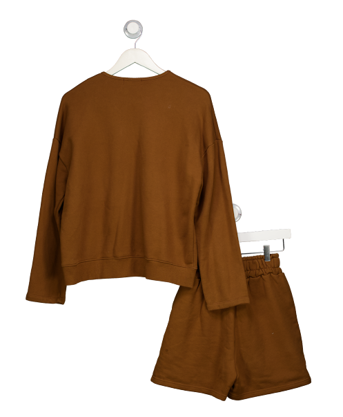 THE FRANKIE SHOP 2-piece Brown Cotton Jersey Sweatshirt And Shorts Set UK S