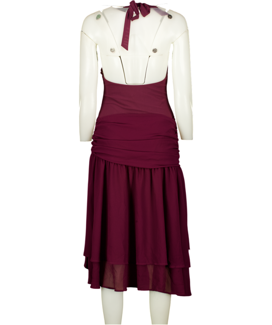 WHITE FOX Purple Hatler Neck Draped Detail Mini Dress UK M