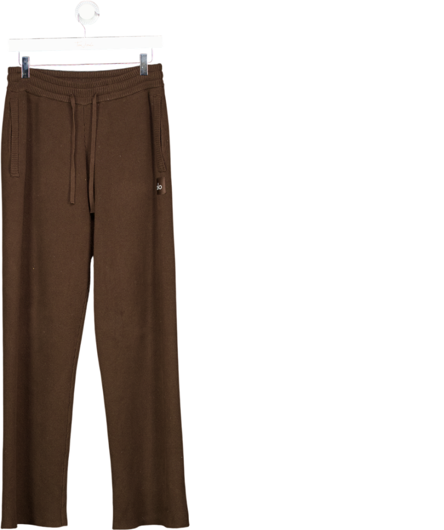 alo yoga Brown Scholar Knit High-waist Cargo Pant UK S