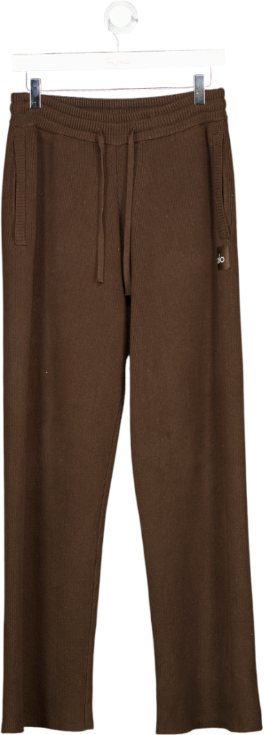 alo yoga Brown Scholar Knit High-waist Cargo Pant UK S
