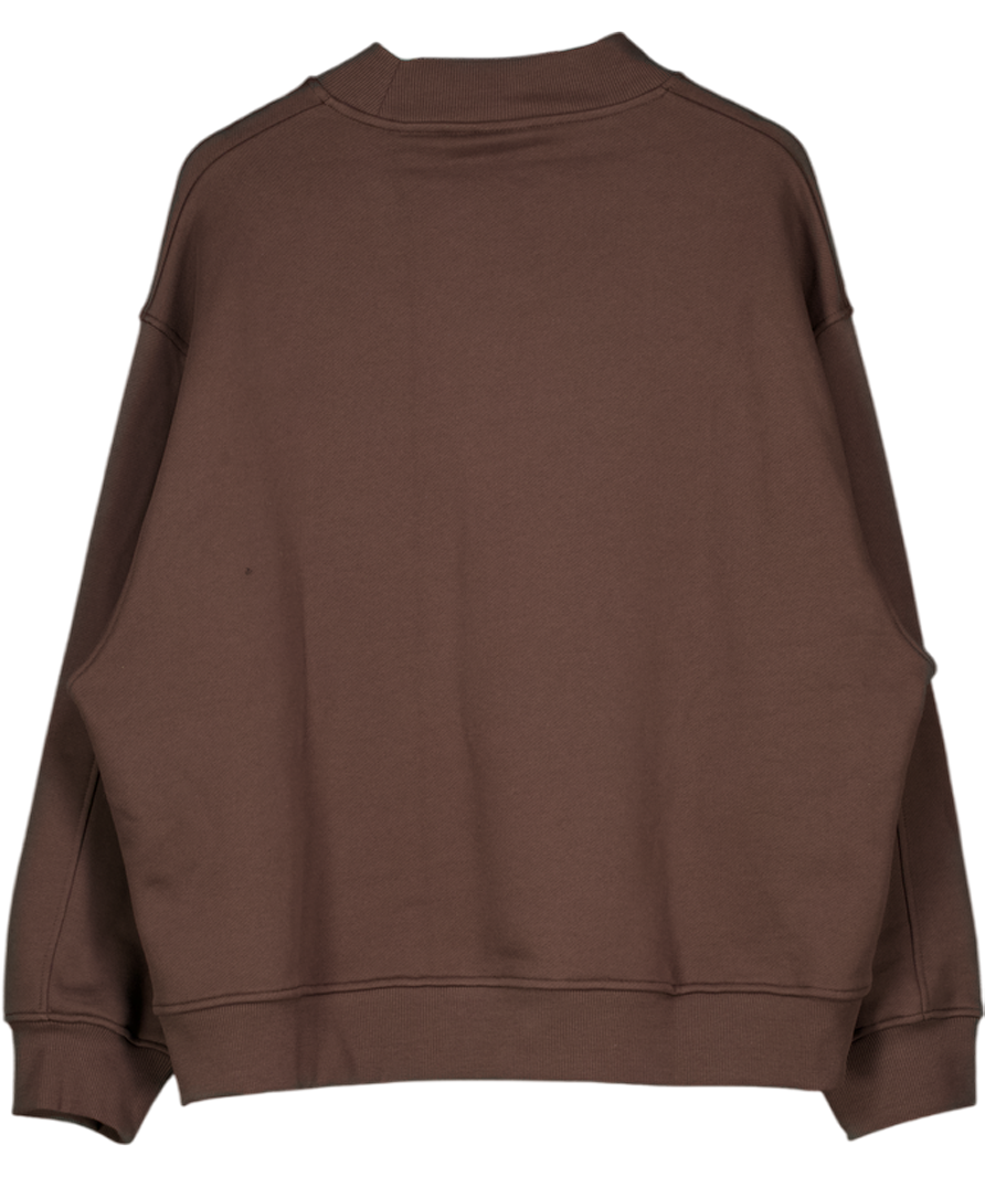THE COUTURE CLUB Chocolate Brown Fluffly Logo Emblem Sweatshirt UK 16