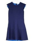 SANDRO PARIS Navy Blue Crepe Fit & Flare Dress UK 10