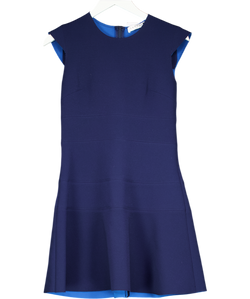 SANDRO PARIS Navy Blue Crepe Fit & Flare Dress UK 10