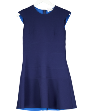 SANDRO PARIS Navy Blue Crepe Fit & Flare Dress UK 10