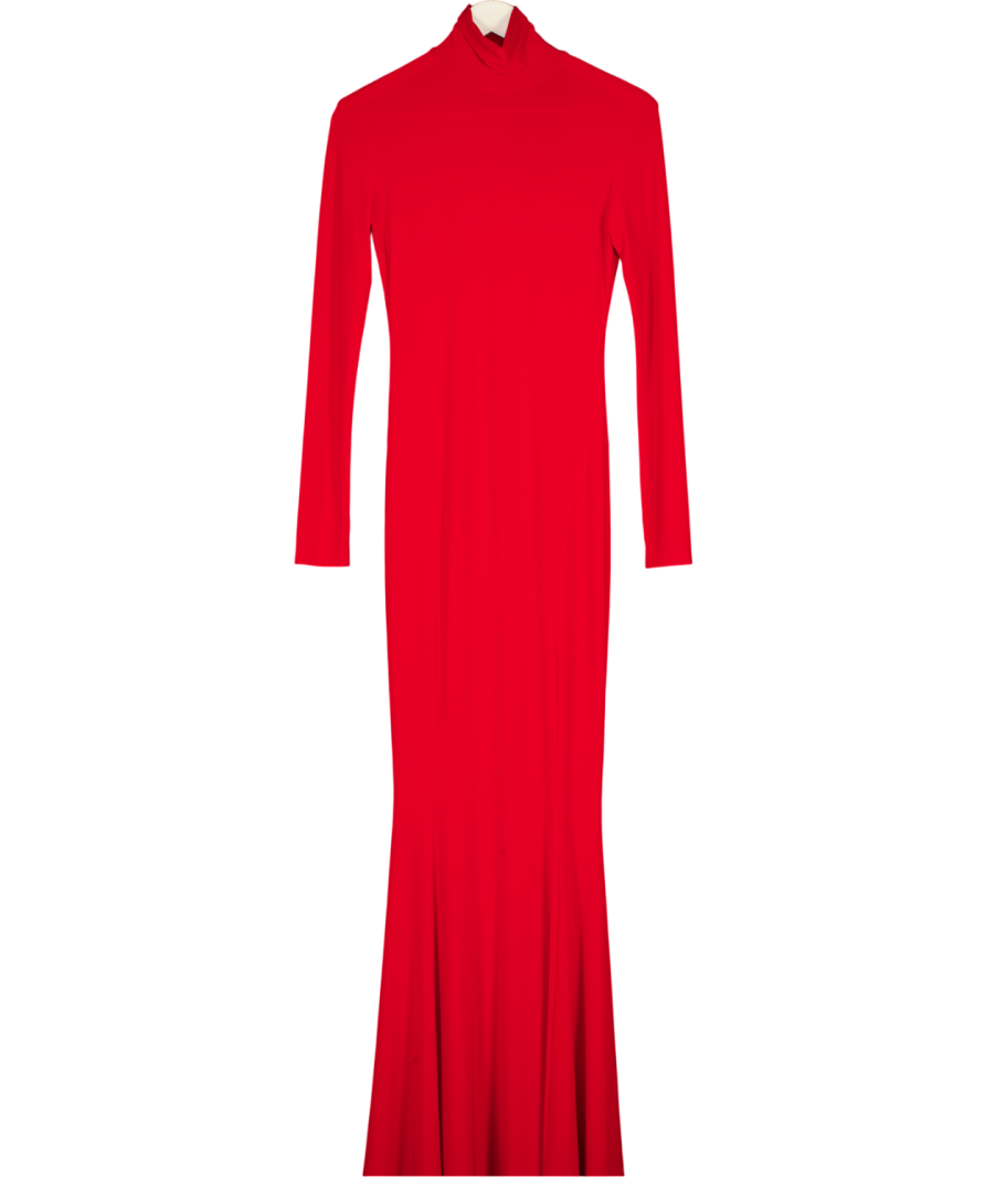NORMA KAMALI Red X Revolve Turtle Fishtail Gown UK XS