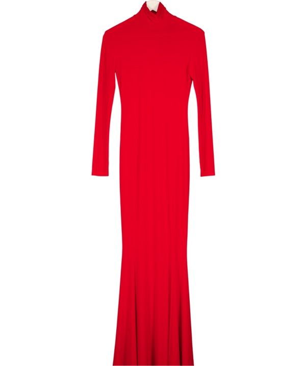 NORMA KAMALI Red X Revolve Turtle Fishtail Gown UK XS