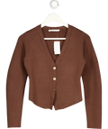 ABERCROMBIE & FITCH Brown Viscose Blend Fitted Cardigan UK XS