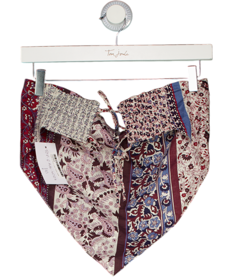 Polo Ralph Lauren Multicoloured Sport Pointed Hem Tie Back Bandeau Top UK S