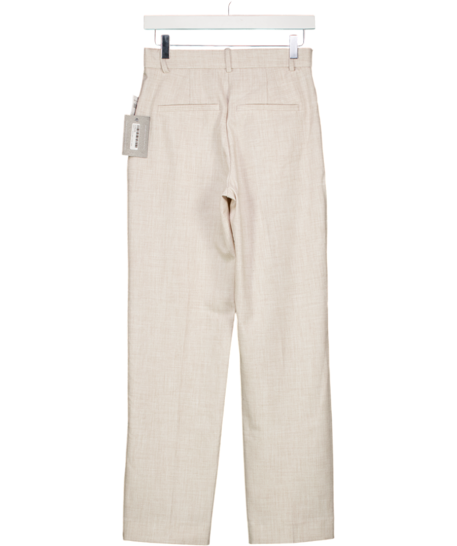 Abercrombie & Fitch Oatmeal Beige Quinn Tailored Straight Trousers W24