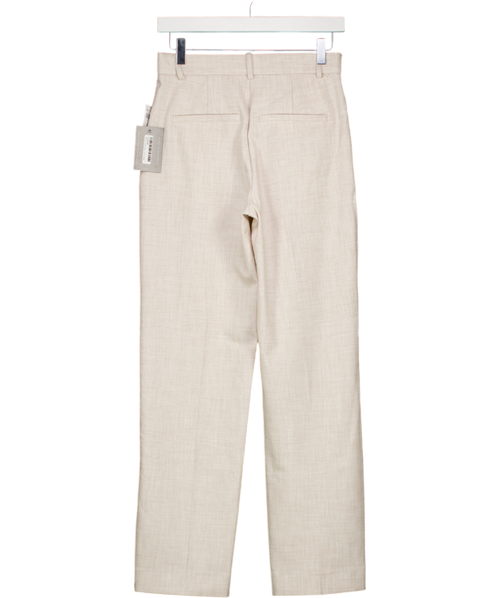 Abercrombie & Fitch Oatmeal Beige Quinn Tailored Straight Trousers W24