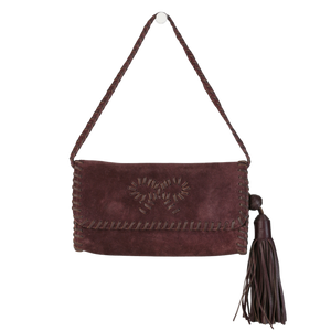 Anya Hindmarch Purple Suede Bow detail Shoulder Bag