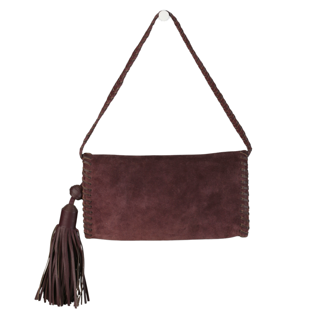 Anya Hindmarch Purple Suede Bow detail Shoulder Bag