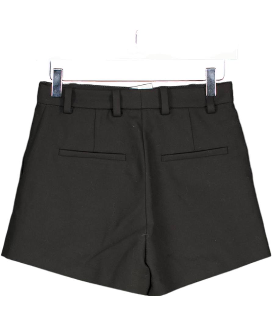 H&M Black Viscose Blend Tailored Shorts UK 6