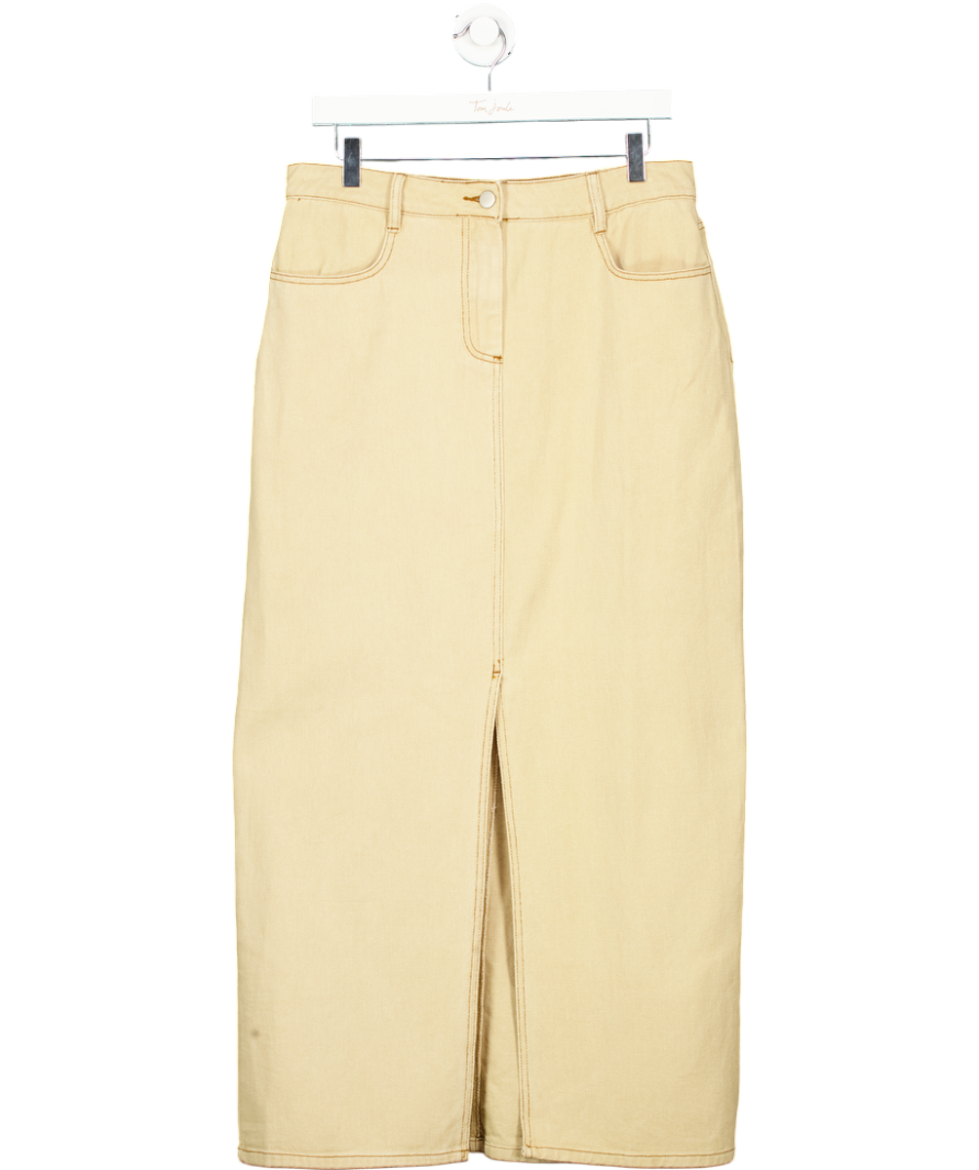 Karen Millen Beige Stone Denim Maxi Skirt UK 12