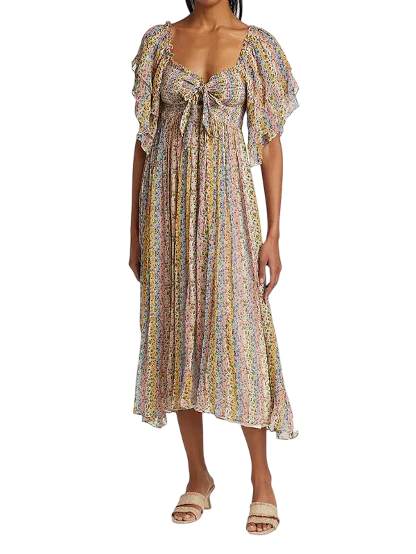 byTIMO Multicoloured Memory Lane Georgette Tieband Dress UK M