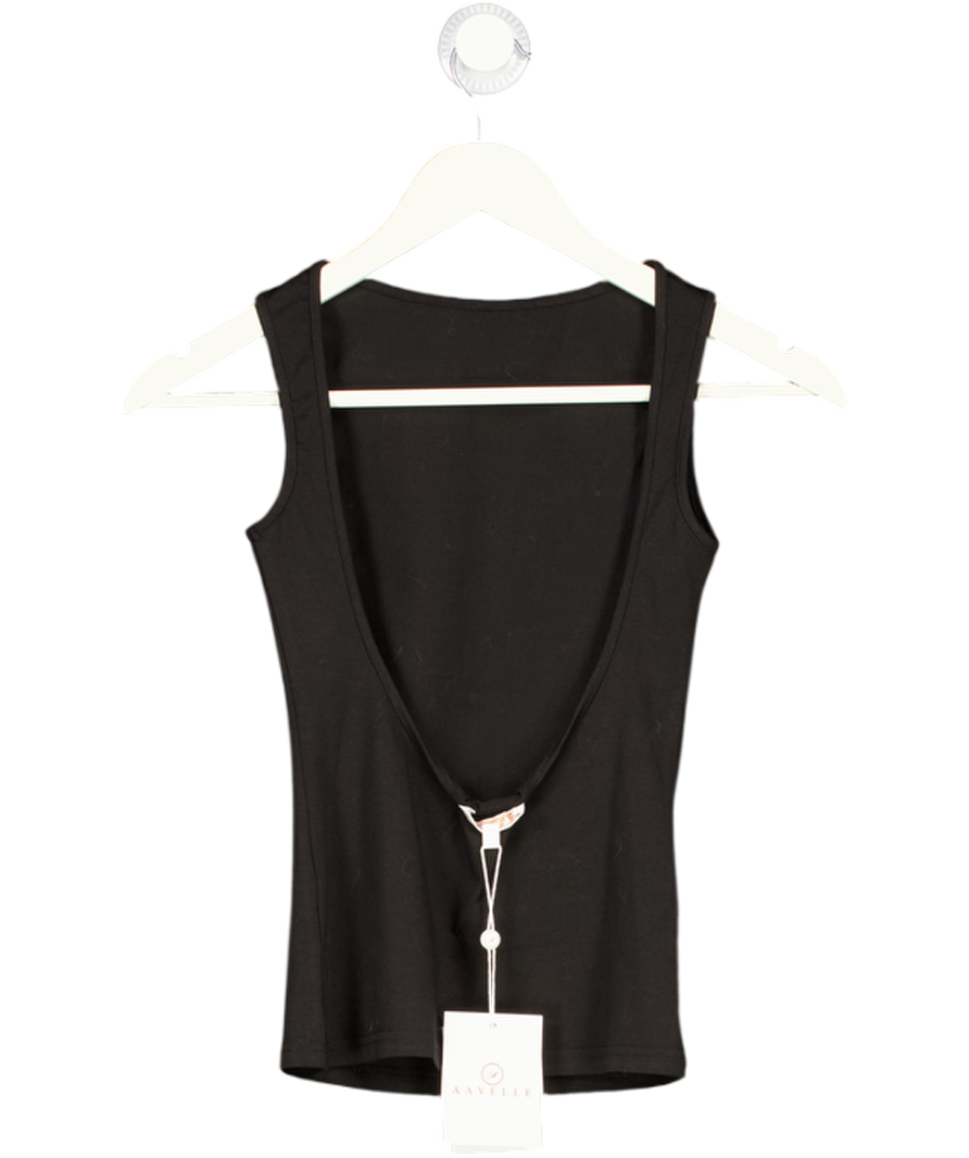 AAVELLE Black Backless Bodycon Vest UK S
